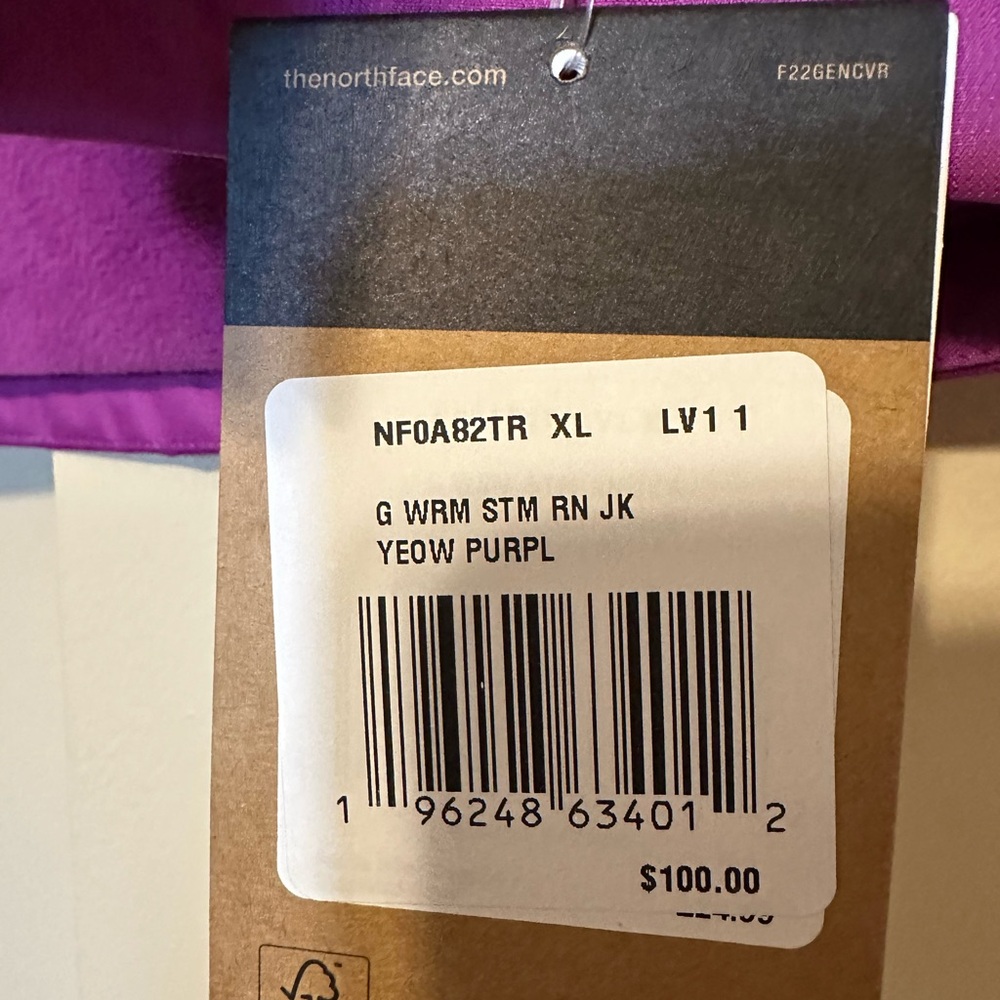 The North Face Big Girls'  Size XL Hooded Purple Rain Jacket. - Picture 4 of 10